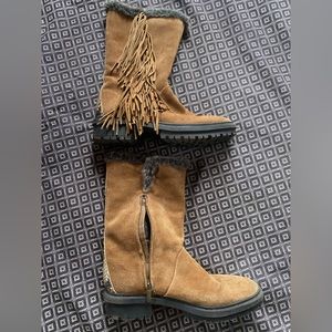 So cute! Suede boutique-style boots. Warm, stylish, functional, new condition.